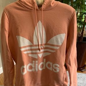Adidas big logo hoodie - peach pink